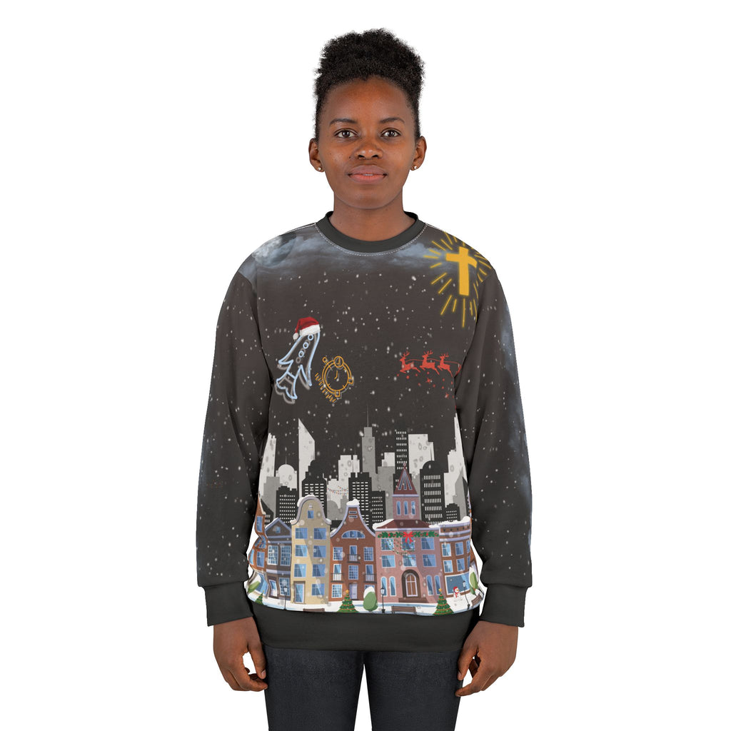 Christmas City Skyline Sweatshirt — Christmas Time's Single Cover Art