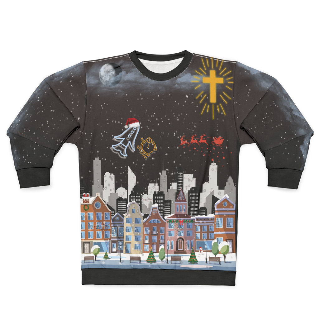 Christmas City Skyline Sweatshirt — Christmas Time's Single Cover Art